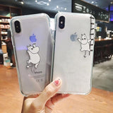 Cute Animal Clear Phone Case Back Cover for iPhone 12 Pro Max/12 Pro/12/12 Mini/SE/11 Pro Max/11 Pro/11/XS Max/XR/XS/X/8 Plus/8 - halloladies