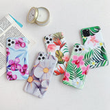 Smooth Colorful Flowers Banana Leaves Phone Case Back Cover for iPhone 11/11 Pro/11 Pro Max/XS Max/XR/XS/X/8 Plus/8/7 Plus/7 - halloladies