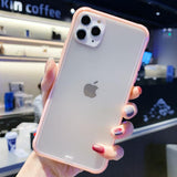 Candy Color Frame Matte Transparent Soft Phone Case Back Cover - iPhone 12 Pro Max/12 Pro/12/12 Mini/SE/11 Pro Max/11 Pro/11/XS Max/XR/XS/X/8 Plus/8 - halloladies