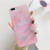 Creative Pink Marble Soft IMD Phone Case Back Cover - iPhone 11/11 Pro/11 Pro Max/XS Max/XR/XS/X/8 Plus/8/7 Plus/7 - halloladies