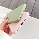 Simple Candy Color Soft Phone Case Back Cover for iPhone 12 Pro Max/12 Pro/12/12 Mini/SE/11 Pro Max/11 Pro/11/XS Max/XR/XS/X/8 Plus/8 - halloladies