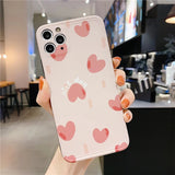 Love Heart Sweet Pink Soft Phone Case Back Cover for iPhone 12 Pro Max/12 Pro/12/12 Mini/SE/11 Pro Max/11 Pro/11/XS Max/XR/XS/X/8 Plus/8 - halloladies