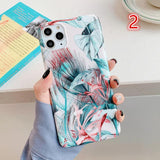 Retro Banana Leaf & Flower Phone Case Back Cover for iPhone 11/11 Pro/11 Pro Max/XS Max/XR/XS/X/8 Plus/8/7 Plus/7 - halloladies