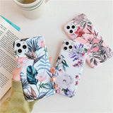 Retro Flower Leaf Phone Case Back Cover - iPhone 11 Pro Max/11 Pro/11/XS Max/XR/XS/X/8 Plus/8/7 Plus/7 - halloladies