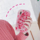 Cute Warm Furry Leopard Phone Case Back Cover for iPhone 11 Pro Max/11 Pro/11/XS Max/XR/XS/X/8 Plus/8/7 Plus/7 - halloladies