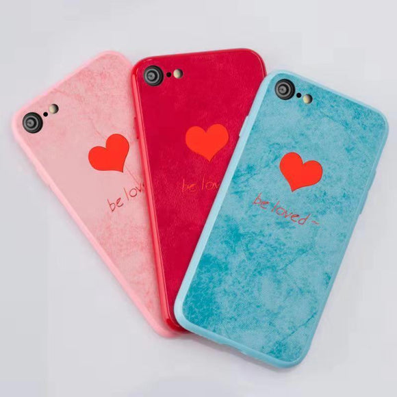 Fashion Fabric Textures Love Heart Letter Phone Case Back Cover - Xiaomi Mi and Redmi - halloladies