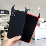 Cute Devil Horns Demon Phone Case Back Cover for iPhone 11 Pro Max/11 Pro/11/XS Max/XR/XS/X/8 Plus/8/7 Plus/7 - halloladies