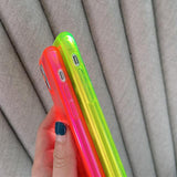 Fashion Neon Fluorescent Color Luxury Transparent Soft Phone Case Back Cover -iPhone 12 Pro Max/12 Pro/12/12 Mini/iPhone 11/11 Pro/11 Pro Max/XS Max/XR/XS/X/8 Plus/8/7 Plus/7 - halloladies