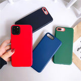Contrast Candy Color Soft TPU Phone Case Back Cover for iPhone 11/11 Pro/11 Pro Max/XS Max/XR/XS/X/8 Plus/8/7 Plus/7 - halloladies