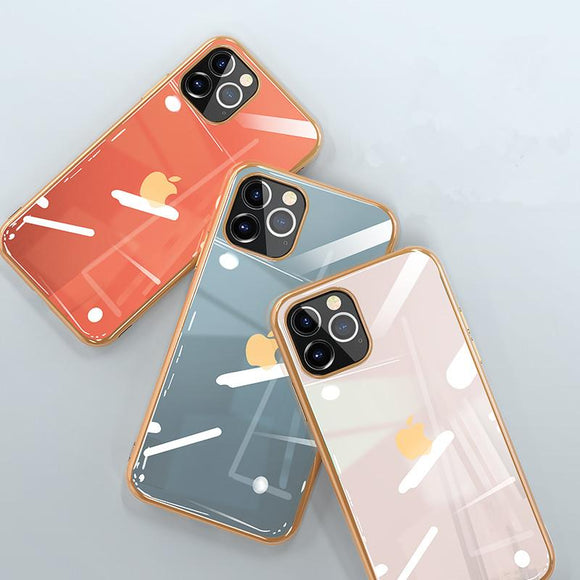 Plating Edge Solid Color Soft Phone Case Back Cover - iPhone 12 Pro Max/12 Pro/12/12 Mini/SE/11 Pro Max/11 Pro/11/XS Max/XR/XS/X/8 Plus/8 - halloladies