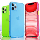 Candy Contrast Color Matte Transparent Soft Phone Case Back Cover - iPhone 11/11 Pro/11 Pro Max/XS Max/XR/XS/X/8 Plus/8/7 Plus/7 - halloladies