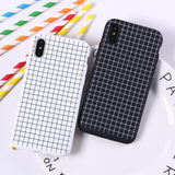 Retro Style Black & White Grid Soft Phone Case Back Cover - iPhone 11 Pro Max/11 Pro/11/XS Max/XR/XS/X/8 Plus/8/7 Plus/7 - halloladies