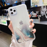 Gradient Marble Texture Glitter Transparent Soft Phone Case Back Cover for iPhone 12 Pro Max/12 Pro/12/12 Mini/SE/11 Pro Max/11 Pro/11/XS Max/XR/XS/X/8 Plus/8 - halloladies