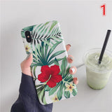Retro Flower Leaf iPhone Case Back Cover for iPhone 11 Pro Max/11 Pro/11/XS Max/XR/XS/X/8 Plus/8/7 Plus/7/6s Plus/6s/6 Plus/6 - halloladies