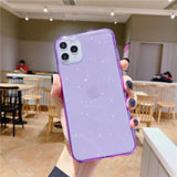 Transparent Glitter Phone Case Back Cover - iPhone 12 Pro Max/12 Pro/12/12 Mini/SE/11 Pro Max/11 Pro/11/XS Max/XR/XS/X/8 Plus/8 - halloladies