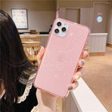 Transparent Glitter Phone Case Back Cover - iPhone 12 Pro Max/12 Pro/12/12 Mini/SE/11 Pro Max/11 Pro/11/XS Max/XR/XS/X/8 Plus/8 - halloladies