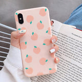 Lovey Fruit Peach Soft Phone Case Back Cover - iPhone 12 Pro Max/12 Pro/12/12 Mini/SE/11 Pro Max/11 Pro/11/XS Max/XR/XS/X/8 Plus/8 - halloladies