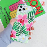 Smooth Colorful Flowers Banana Leaves Phone Case Back Cover for iPhone 11/11 Pro/11 Pro Max/XS Max/XR/XS/X/8 Plus/8/7 Plus/7 - halloladies