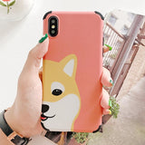 Cartoon Shiba Inu Dog Phone Case Back Cover - iPhone 11/11 Pro/11 Pro Max/XS Max/XR/XS/X/8 Plus/8/7 Plus/7 - halloladies