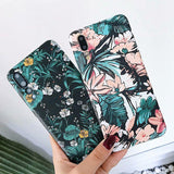 Retro Luminous Flower Leaf Hard Phone Case Back Cover for iPhone 11/11 Pro/11 Pro Max/XS Max/XR/XS/X/8 Plus/8/7 Plus/7 - halloladies