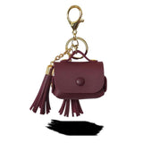 Solid Color Tassel Leather Key Chain Wireless Bluetooth Earphone Cases - Airpods Pro - halloladies