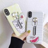 UV Discoloration Car Holder Magnetic Hide Ring Holder Stand Phone Case Back Cover for iPhone 11 Pro Max/11 Pro/11/XS Max/XR/XS/X/8 Plus/8 - halloladies