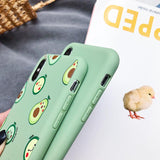 Cute Avocado Matte Soft TPU Phone Case Back Cover - iPhone 11/11 Pro/11 Pro Max/XS Max/XR/XS/X/8 Plus/8/7 Plus/7 - halloladies