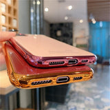 Electroplated Solid Color Letters Transparent Soft Phone Case Back Cover - iPhone 11/11 Pro/11 Pro Max/XS Max/XR/XS/X/8 Plus/8/7 Plus/7 - halloladies