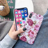 Retro Rose Flower Leaves Shell TPU Phone Case Back Cover for iPhone 11 Pro Max/11 Pro/11/XS Max/XR/XS/X/8 Plus/8/7 Plus/7 - halloladies