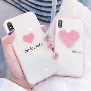 Pink Frame Love Heart Phone Case Back Cover - iPhone XS Max/XR/XS/X/8 Plus/8/7 Plus/7/6s Plus/6s/6 Plus/6 - halloladies