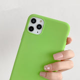 Glossy Fluorescent Green Soft Phone Case Back Cover - iPhone 11 Pro Max/11 Pro/11/XS Max/XR/XS/X/8 Plus/8/7 Plus/7 - halloladies