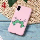 Cute Cartoon Dinosaur Pattern Phone Case Back Cover for IPhone XS Max/XR/XS/X/8 Plus/8/7 Plus/7/6s Plus/6s/6 Plus/6 - halloladies