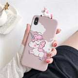 3D Toy Cartoon Cute Unicorn Soft TPU Phone Case Back Cover for iPhone 11/11 Pro/11 Pro Max/XS Max/XR/XS/X/8 Plus/8/7 Plus/7 - halloladies