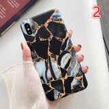 Retro Marble Pattern Soft Phone Case Back Cover - iPhone 11/11 Pro/11 Pro Max/XS Max/XR/XS/X/8 Plus/8/7 Plus/7 - halloladies