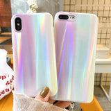 Laser Rainbow Glossy Full Body Soft IMD Phone Case Back Cover - iPhone 11/11 Pro/11 Pro Max/XS Max/XR/XS/X/8 Plus/8/7 Plus/7 - halloladies