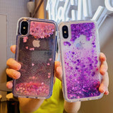 Liquid Quicksand Bling Love Heart Star Soft Phone Case Back Cover - iPhone 11/11 Pro/11 Pro Max/XS Max/XR/XS/X/8 Plus/8/7 Plus/7 - halloladies