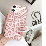 Pink Leopard Print Tempered Glass Phone Case Back Cover - iPhone 11/11 Pro/11 Pro Max/XS Max/XR/XS/X/8 Plus/8/7 Plus/7 - halloladies
