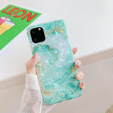Simple Gradient Color Marble Shell Silicone iPhone Case Back Cover for iPhone 11 Pro Max/11 Pro/11/XS Max/XR/XS/X/8 Plus/8/7 Plus/7 - halloladies