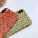Simple Warm Plaid Cloth Fabric Phone Case Back Cover - iPhone 11 Pro Max/11 Pro/11/XS Max/XR/XS/X/8 Plus/8/7 Plus/7 - halloladies
