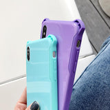 Simple Candy Color with Shoulder Strap Phone Case Back Cover for iPhone 11/11 Pro/11 Pro Max/XS Max/XR/XS/X/8 Plus/8/7 Plus/7 - halloladies