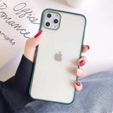 Simple Candy Color Matte Plating TPU Phone Case Back Cover for iPhone 11/11 Pro/11 Pro Max/XS Max/XR/XS/X/8 Plus/8/7 Plus/7 - halloladies