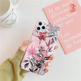 Retro Flower Leaf Phone Case Back Cover - iPhone 11 Pro Max/11 Pro/11/XS Max/XR/XS/X/8 Plus/8/7 Plus/7 - halloladies
