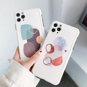 Contrast Art Abstract Retro Geometry Frame Camera Protector Soft Phone Case Back Cover for iPhone 12 Pro Max/12 Pro/12/12 Mini/SE/11 Pro Max/11 Pro/11/XS Max/XR/XS/X/8 Plus/8 - halloladies