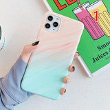 Vintage Gradual Color Marble Soft Phone Case Back Cover - iPhone 12 Pro Max/12 Pro/12/12 Mini/SE/11 Pro Max/11 Pro/11/XS Max/XR/XS/X/8 Plus/8 - halloladies