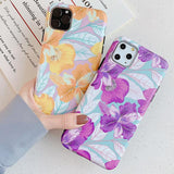 Retro Flower & Leaves Soft Phone Case Back Cover - iPhone 11/11 Pro/11 Pro Max/XS Max/XR/XS/X/8 Plus/8/7 Plus/7 - halloladies