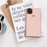 Electroplated Love Heart Phone Case Back Cover for iPhone 11/11 Pro/11 Pro Max/XS Max/XR/XS/X/8 Plus/8/7 Plus/7 - halloladies