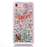 Giltter Quicksand Cartoon Christmas Santa Claus Elk Phone Case Back Cover for iPhone 11/11 Pro/11 Pro Max/XS Max/XR/XS/X/8 Plus/8/7 Plus/7 - halloladies
