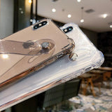 Glitter Powder Air Bag Corner Soft Wrist Strap Transparent Phone Case Back Cover for iPhone 11/11 Pro/11 Pro Max/XS Max/XR/XS/X/8 Plus/8/7 Plus/7 - halloladies