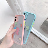 Cute Catroon Dinosaur Matte Phone Case Back Cover for iPhone 12 Pro Max/12 Pro/12/12 Mini/SE/11 Pro Max/11 Pro/11/XS Max/XR/XS/X/8 Plus/8 - halloladies