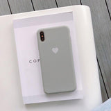 Candy Color Love Heart Soft Phone Case Back Cover - iPhone 11 Pro Max/11 Pro/11/XS Max/XR/XS/X/8 Plus/8/7 Plus/7 - halloladies